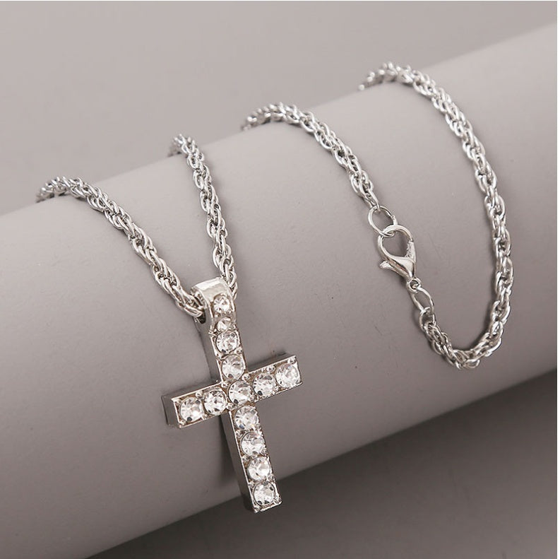 Bold Cross Pendant Rope Chain Necklace – Unisex Punk & Hip-Hop Style - ZENTRION