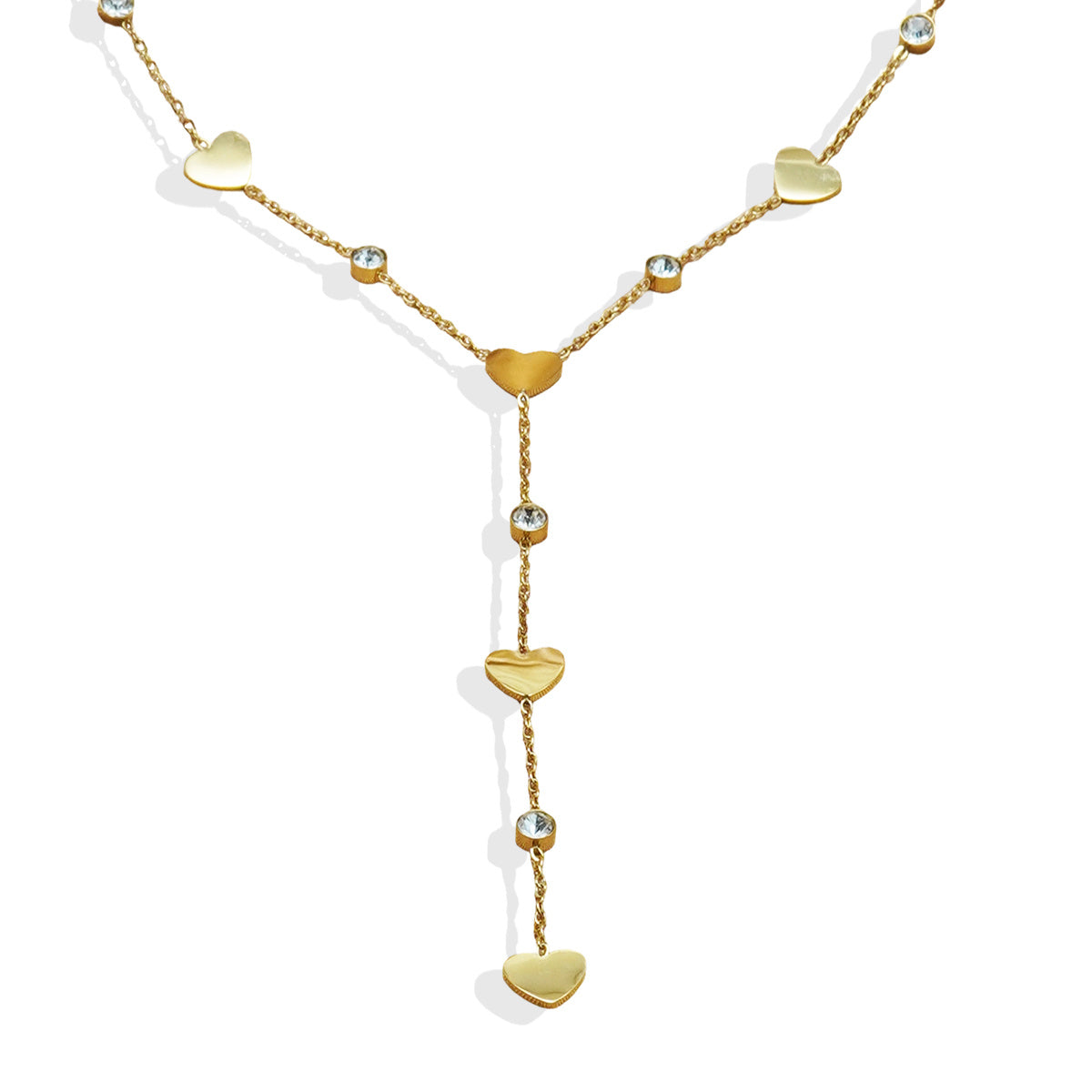 Rhinestone Pendant Necklace – 18K Gold-Plated, Hypoallergenic, Recycled Stainless Steel Glamour - ZENTRION 