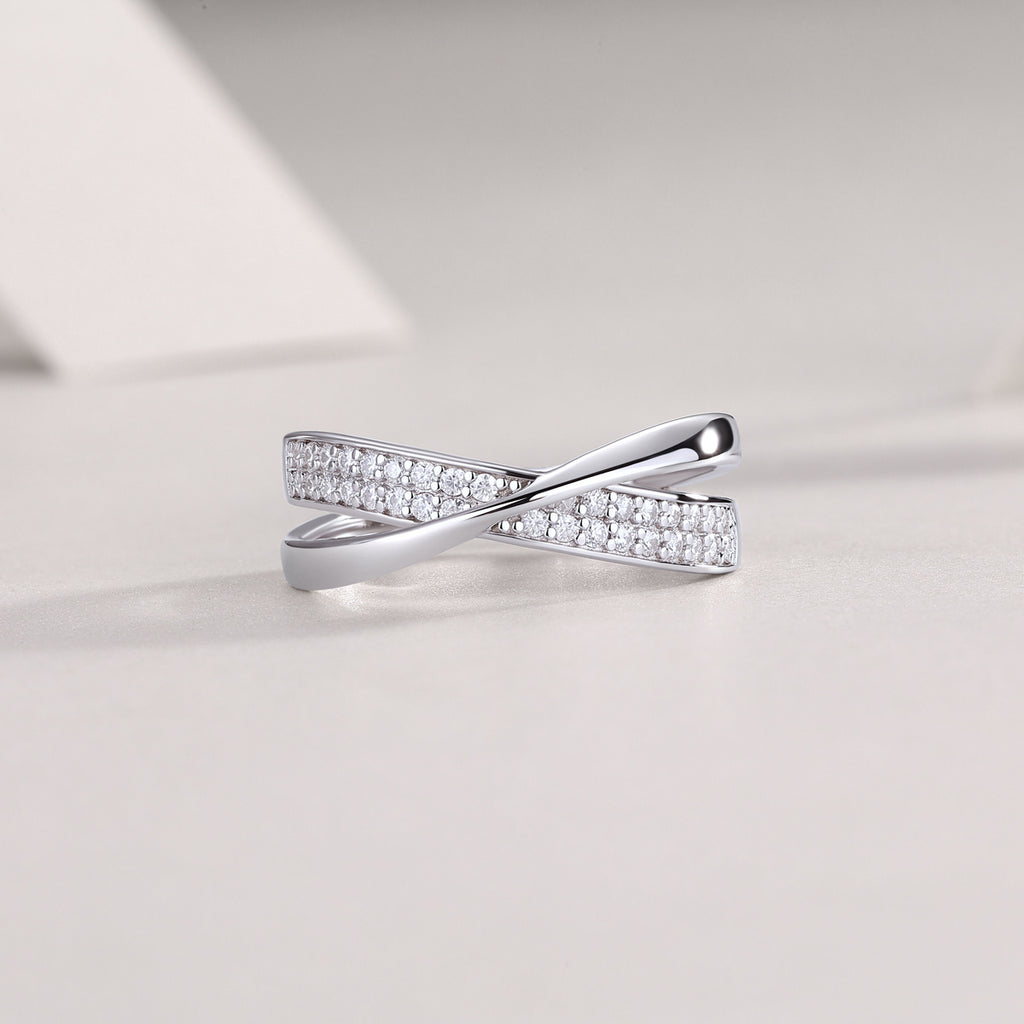 Elegant Embrace Moissanite Silver Ring — S925 Luxury Design with Radiant Sparkle - ZENTRION 
