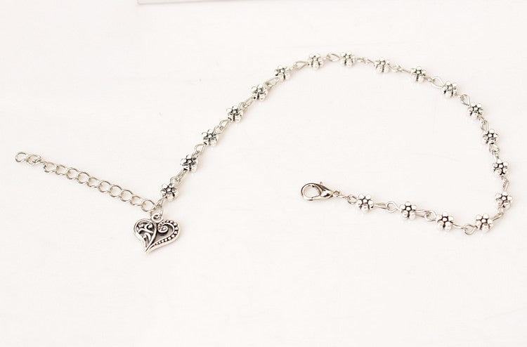 Heart Shaped Floral Anklet Chain – Stand Out with Delicate Details - ZENTRION