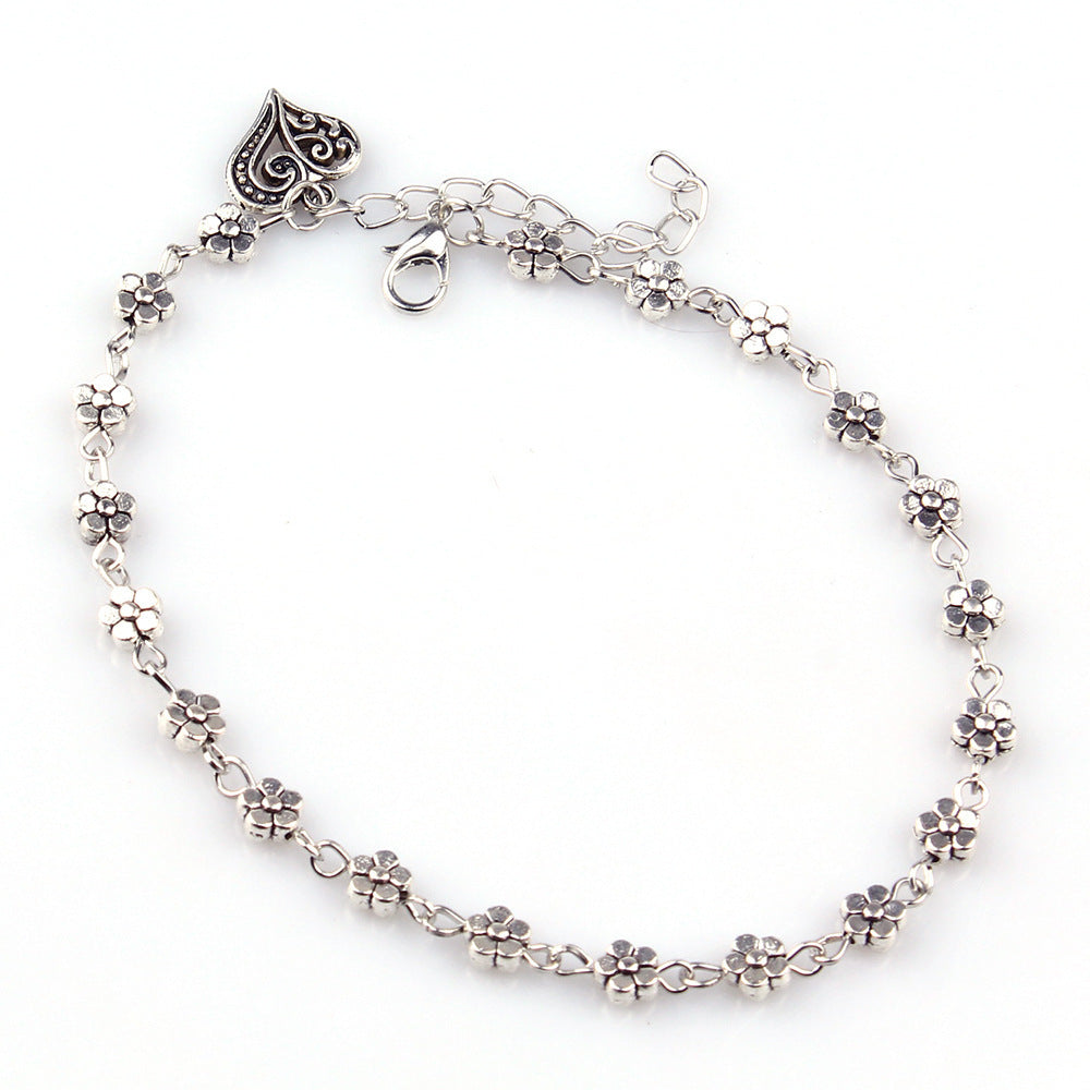 Heart Shaped Floral Anklet Chain – Stand Out with Delicate Details - ZENTRION