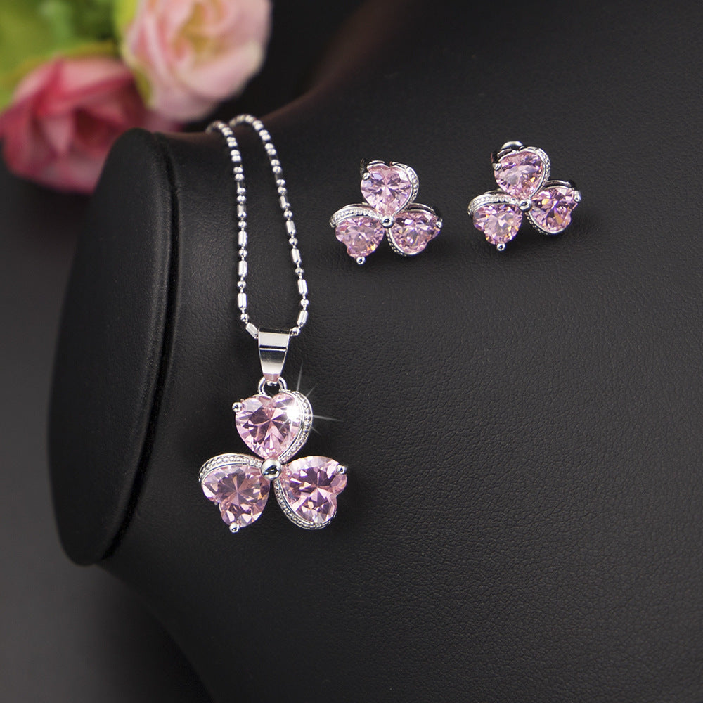 Clover Zircon Jewelry Set – Shining Elegance for Women - ZENTRION