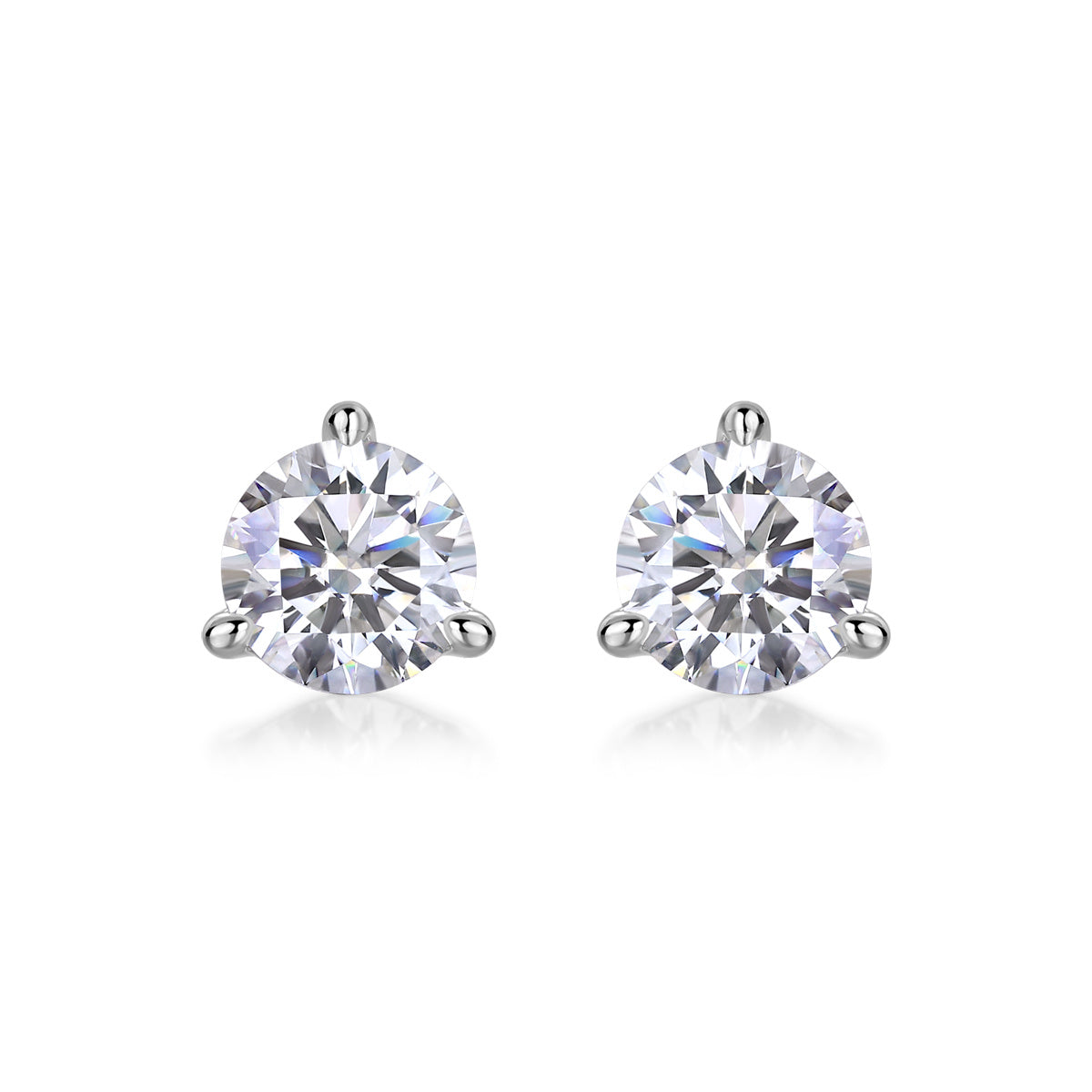 Freeze Frame Luxury Diamond Stud Earrings Set – Moissanite Silver Elegance - ZENTRION 