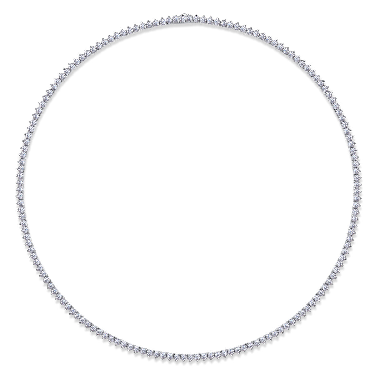 Lustrous Edge Moissanite Silver Necklace — S925 Luxury Shine, Diamond-Like Brilliance for Women - ZENTRION 