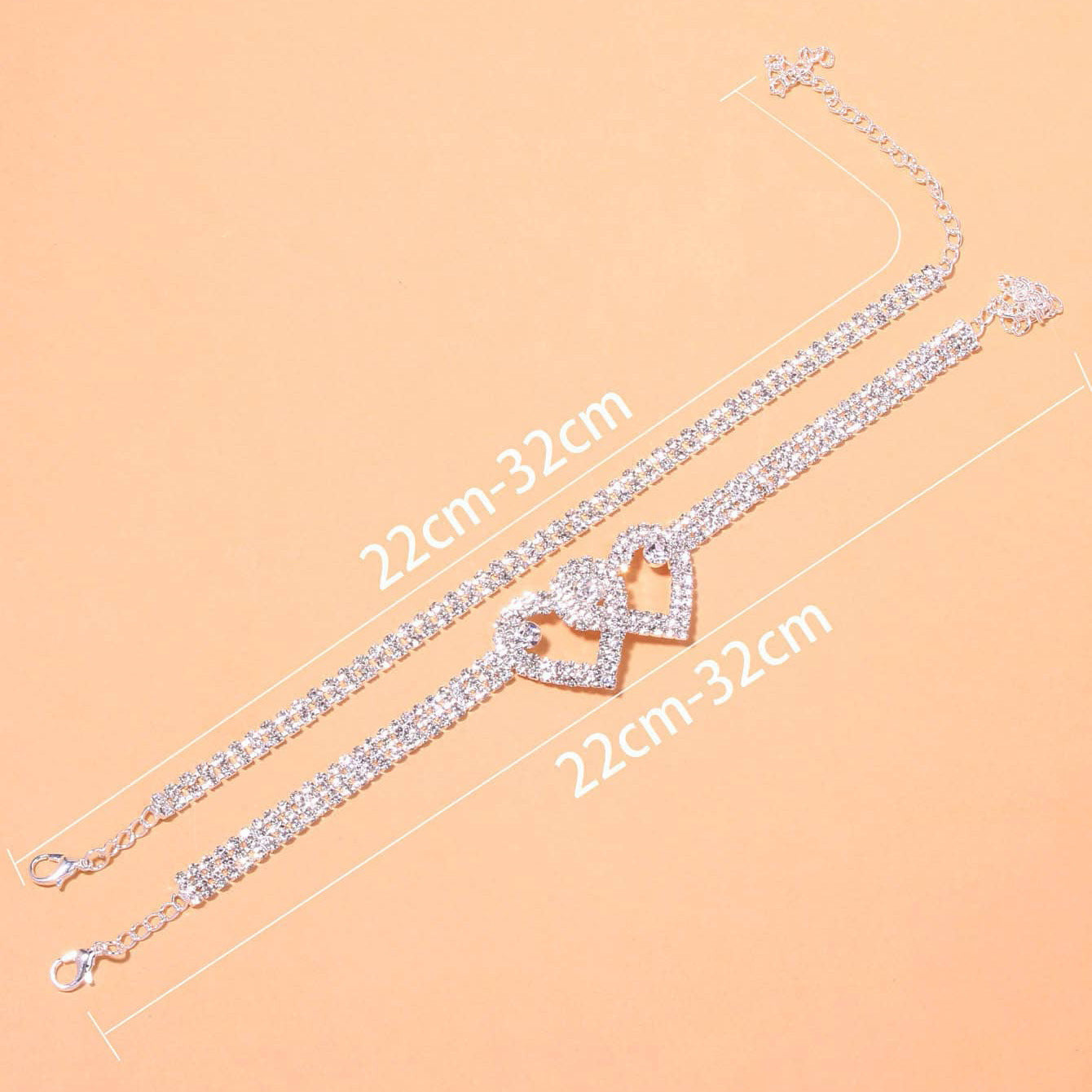 Personalized Double Heart Anklet – Elegant Women’s Jewelry, Gold & Silver Options - ZENTRION
