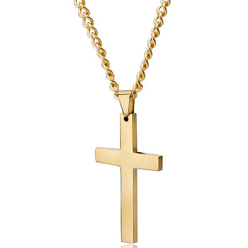 Bold Faith – Men’s Classic Cross Necklace in Stainless Steel (3 Color Options) - ZENTRION