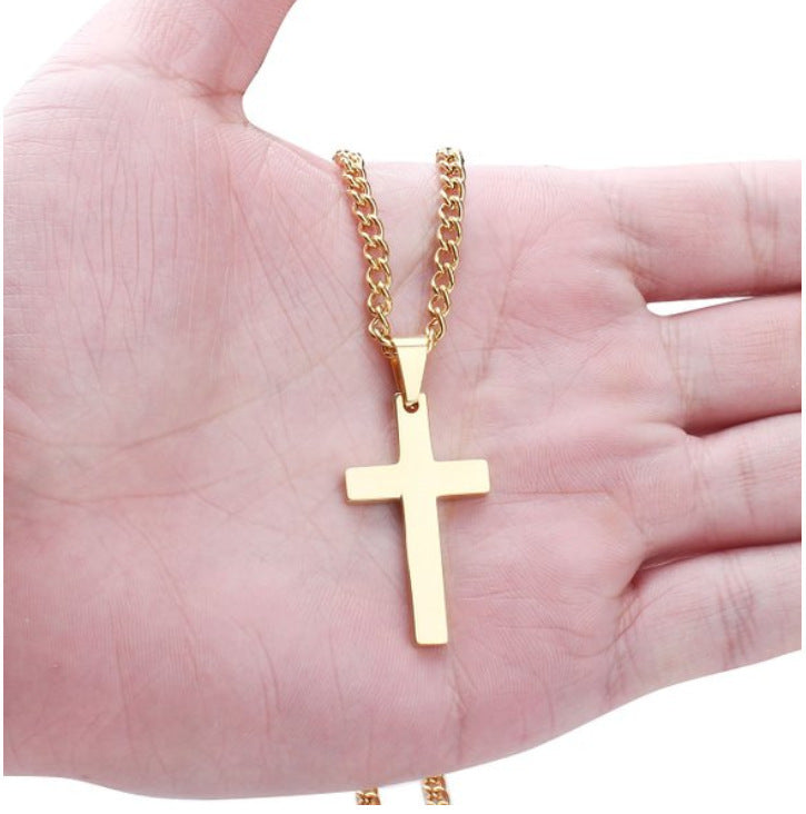 Bold Faith – Men’s Classic Cross Necklace in Stainless Steel (3 Color Options) - ZENTRION