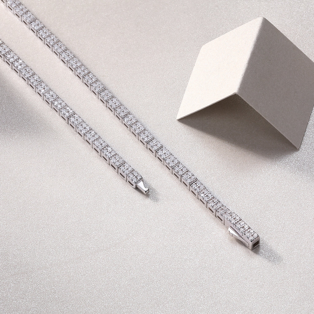 Icy Glow Moissanite Silver Necklace — S925 Unisex Diamond-Like Luxury - ZENTRION 