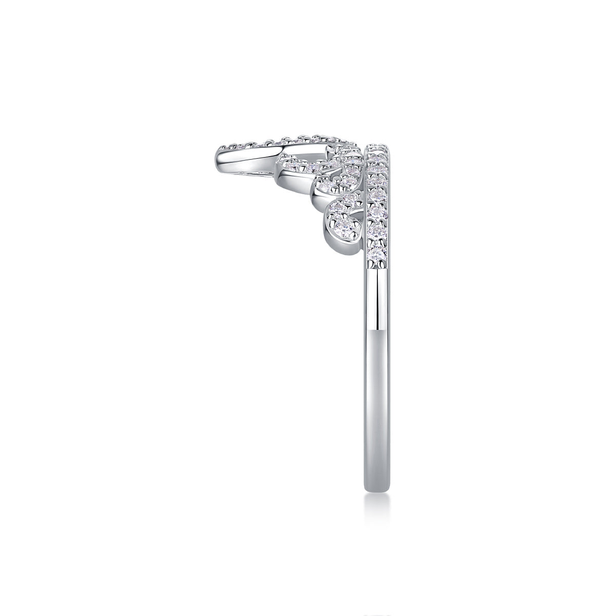 Crown Diamond Moissanite Silver Ring — Luxury Style with Radiant S925 Design - ZENTRION 