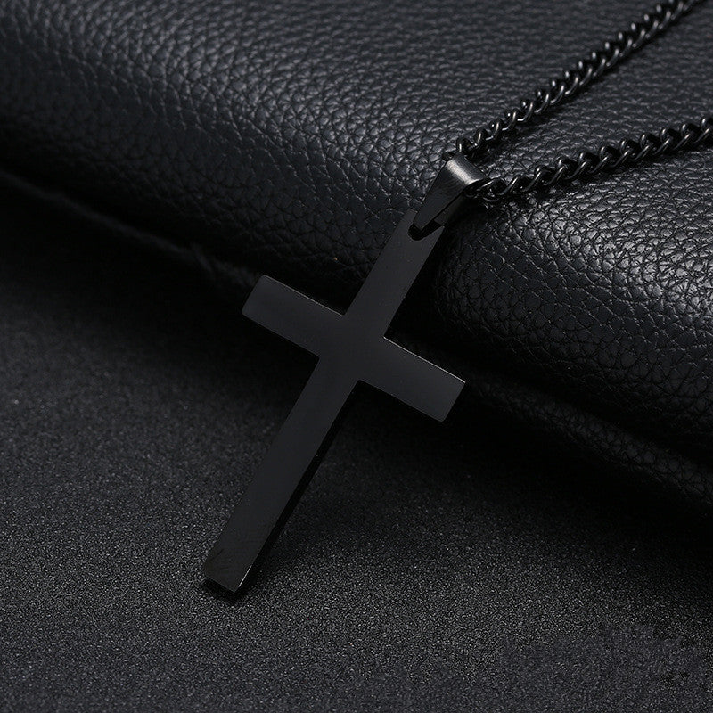 Bold Faith – Men’s Classic Cross Necklace in Stainless Steel (3 Color Options) - ZENTRION