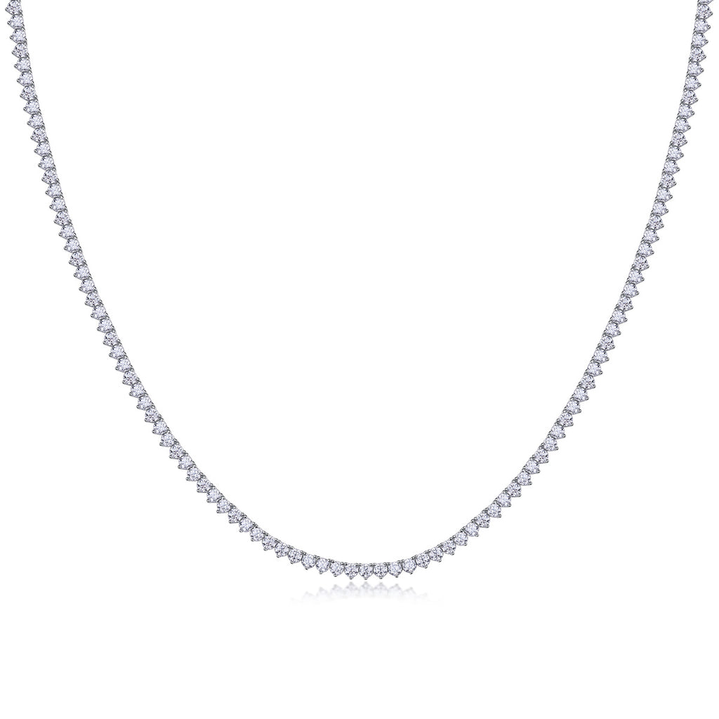Lustrous Edge Moissanite Silver Necklace — S925 Luxury Shine, Diamond-Like Brilliance for Women - ZENTRION 