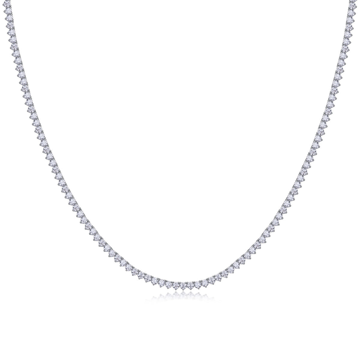 Lustrous Edge Moissanite Silver Necklace — S925 Luxury Shine, Diamond-Like Brilliance for Women - ZENTRION 