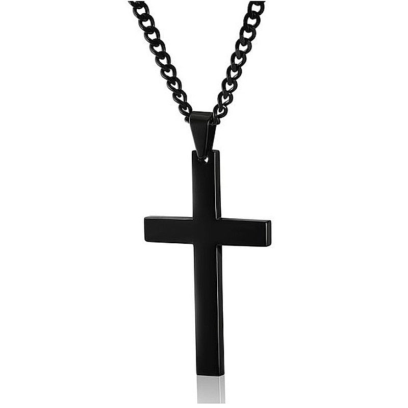 Bold Faith – Men’s Classic Cross Necklace in Stainless Steel (3 Color Options) - ZENTRION