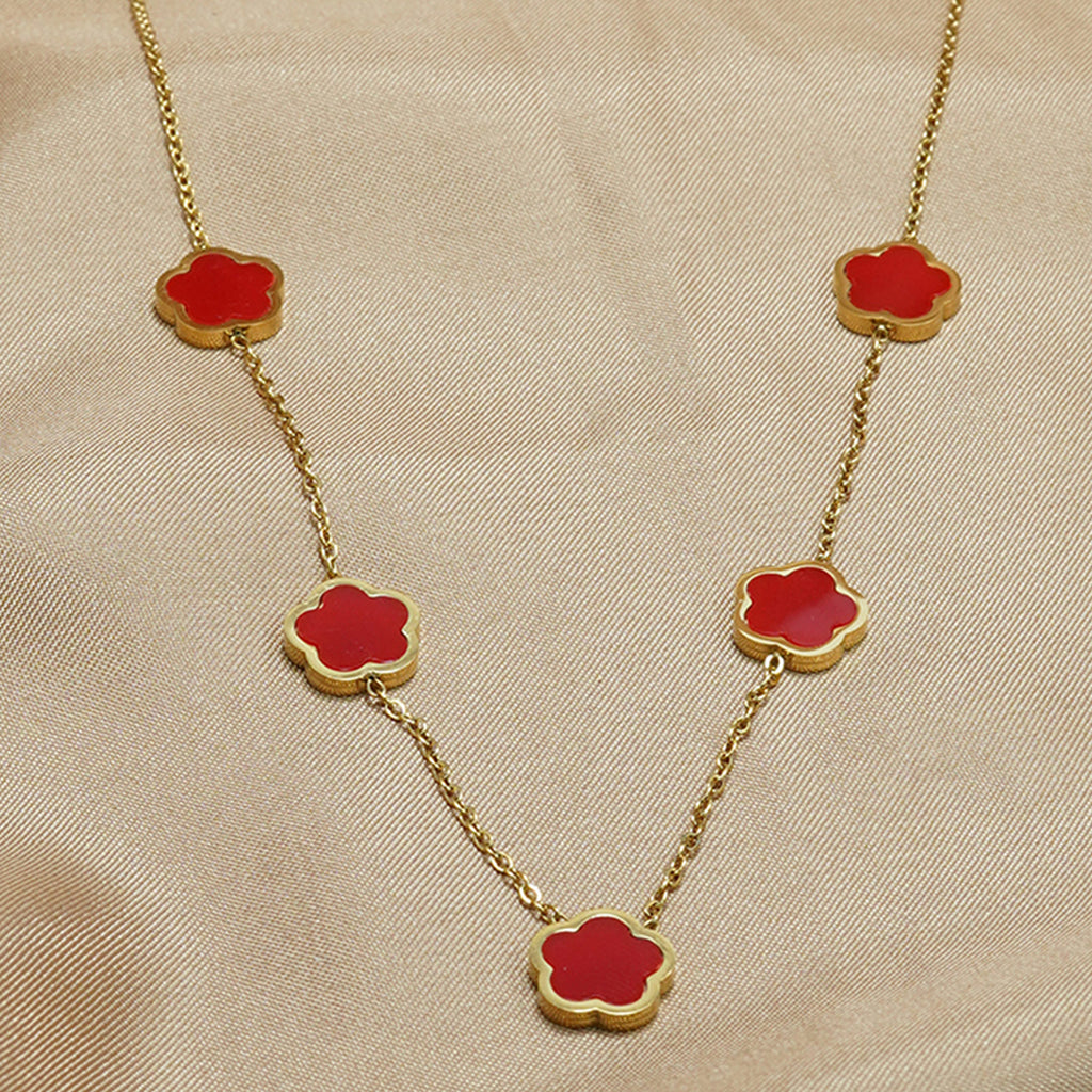 Five-Leaf Clover Necklace – 18K Gold Plated, Hypoallergenic & Handmade - ZENTRION 