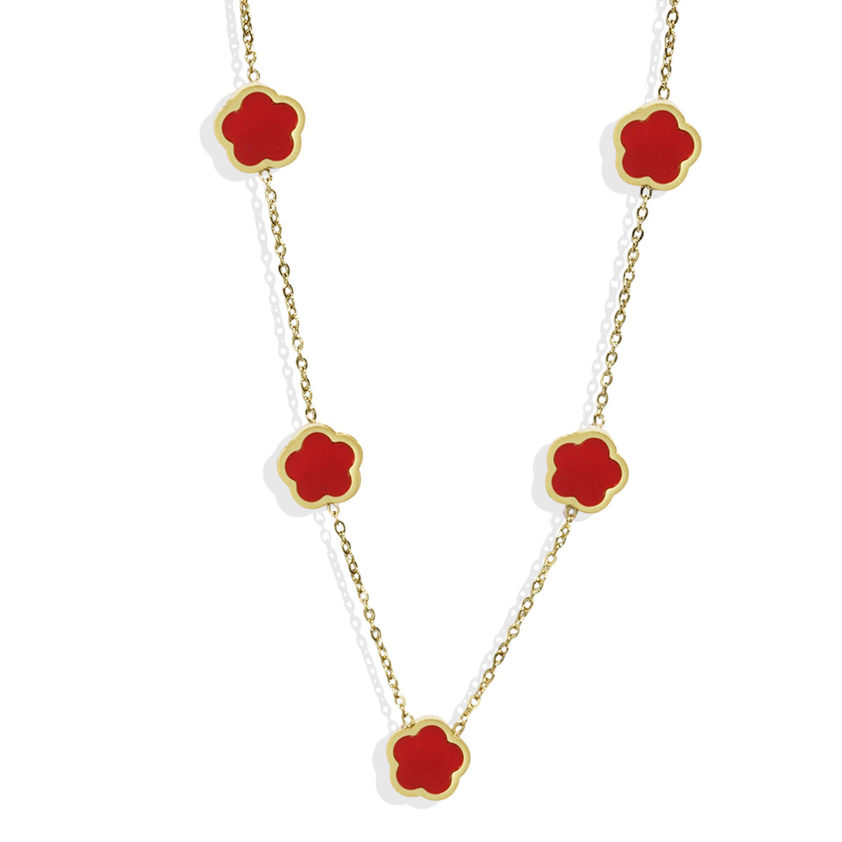 Five-Leaf Clover Necklace – 18K Gold Plated, Hypoallergenic & Handmade - ZENTRION 