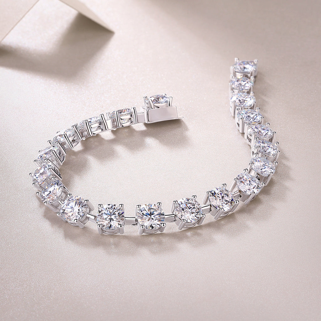 Luxury Mossan Diamond Bracelet – 925 Sterling Silver, Natural Diamond Quality - ZENTRION 