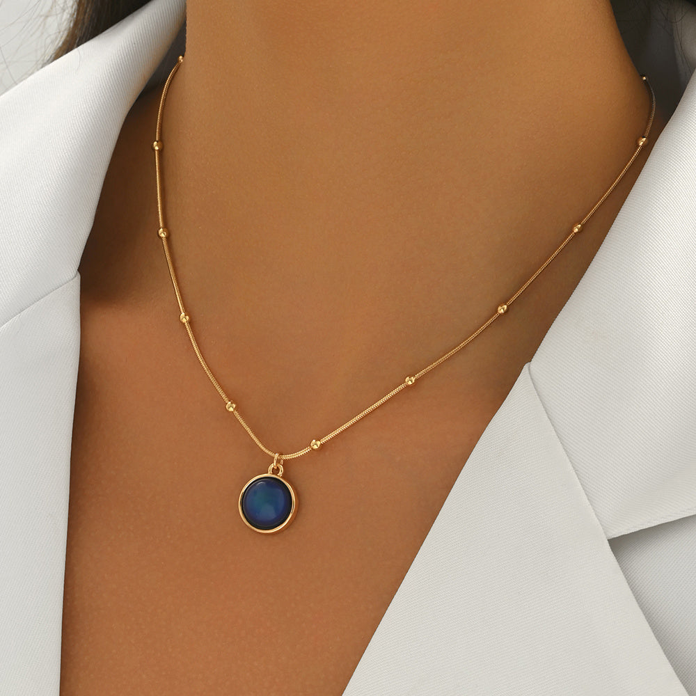 Mood Color-Changing Charm Necklace – 18K Gold-Plated, Hypoallergenic, Stainless Steel Jewelry - ZENTRION 