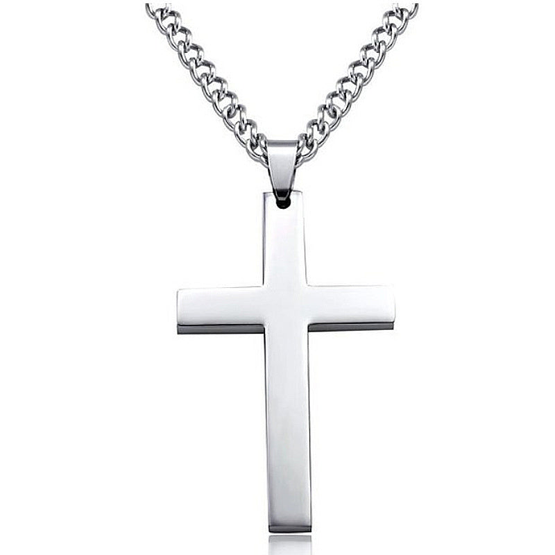 Bold Faith – Men’s Classic Cross Necklace in Stainless Steel (3 Color Options) - ZENTRION