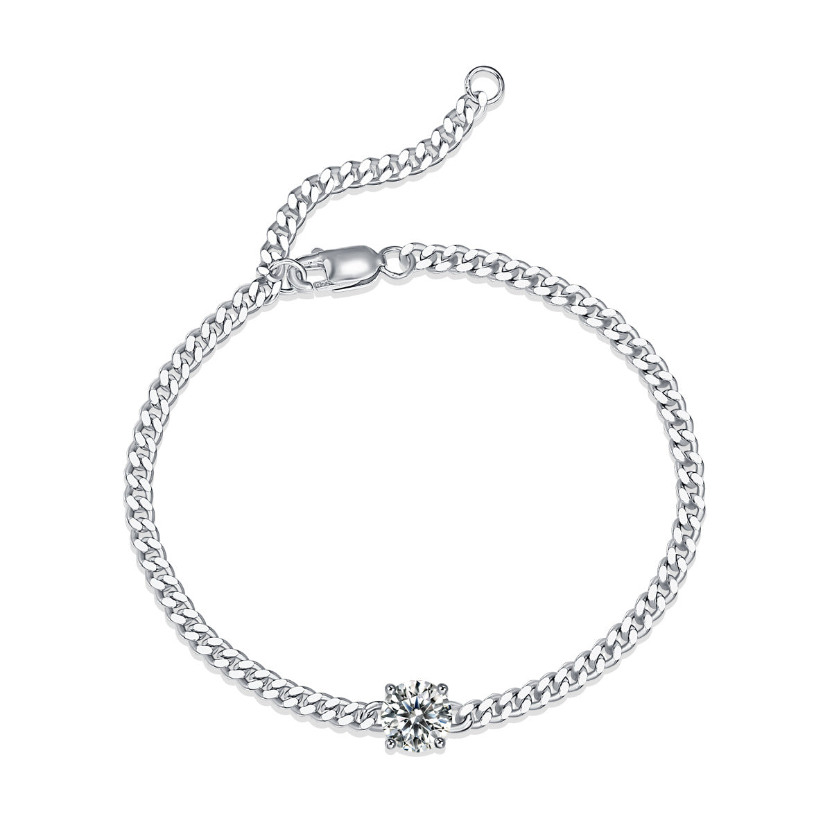 Luxury Cuban Link Moissanite Silver Bracelet — Timeless Shine & Elegance - ZENTRION 