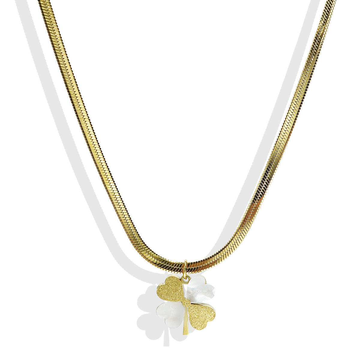 Double Luck Necklace – 18K Gold-Plated Four Leaf Clover Charm, Hypoallergenic & Tarnish-Free - ZENTRION 