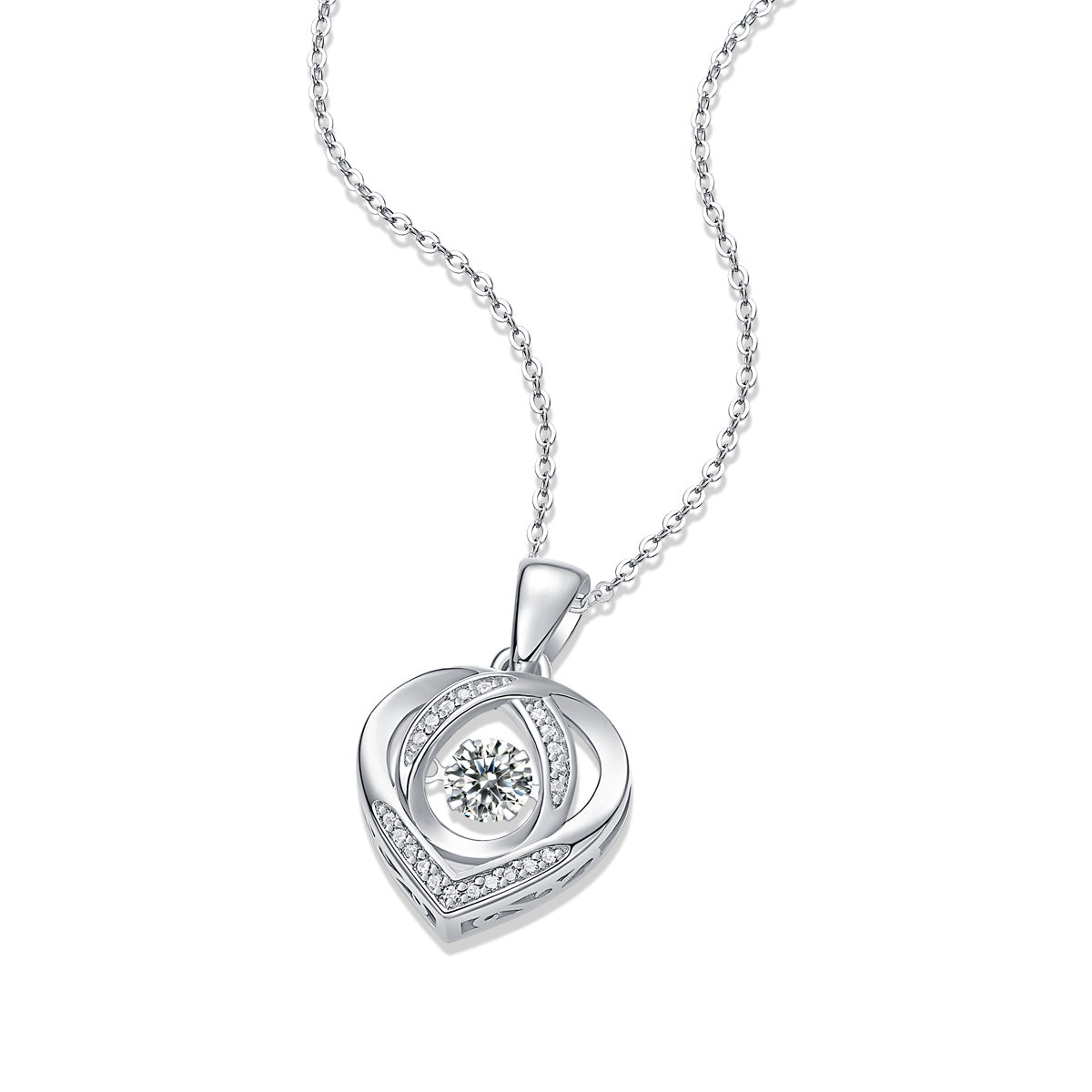 Heart of Grace Moissanite Pendant Necklace — S925 Silver Diamond-Like Luxury for Women - ZENTRION 