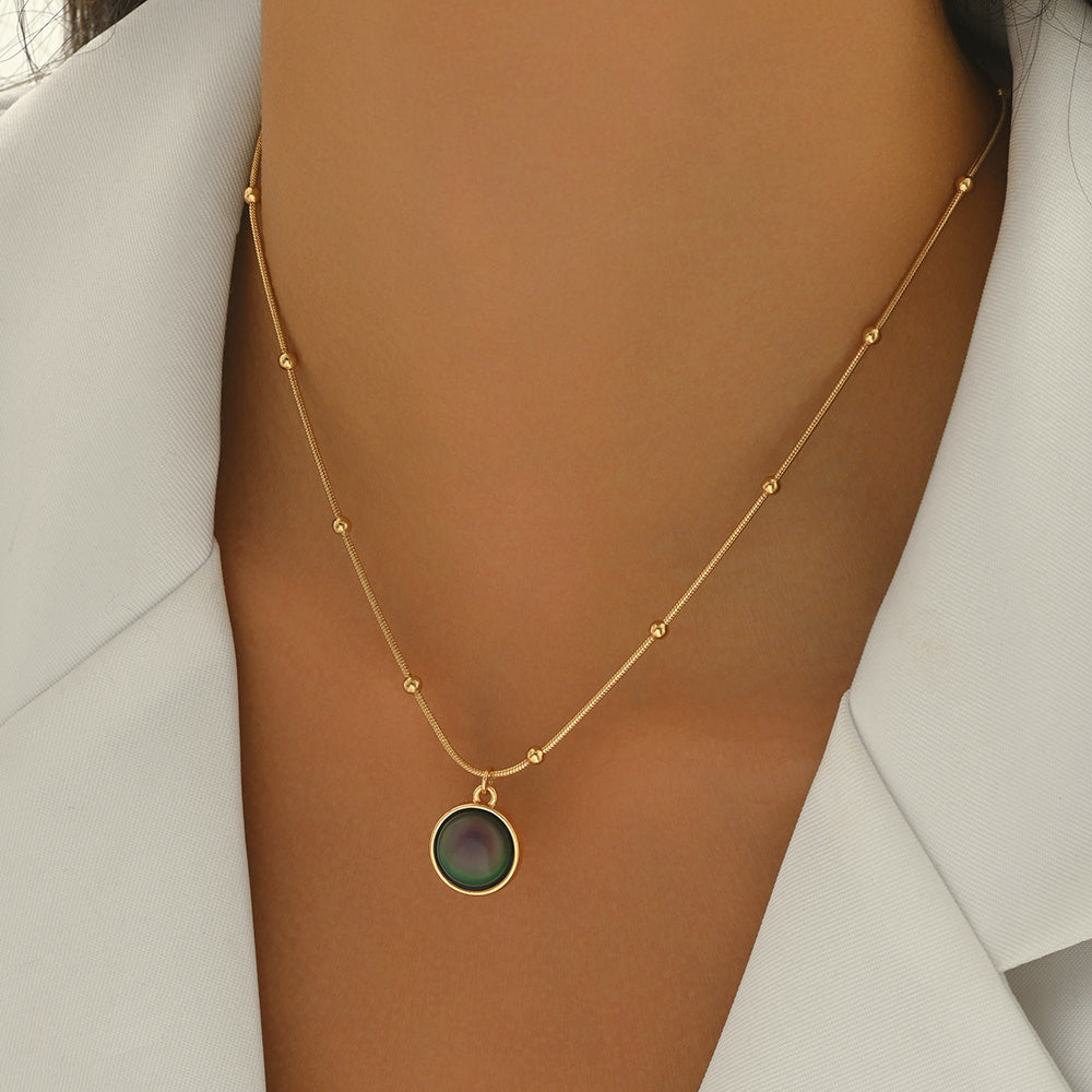Mood Color-Changing Charm Necklace – 18K Gold-Plated, Hypoallergenic, Stainless Steel Jewelry - ZENTRION 