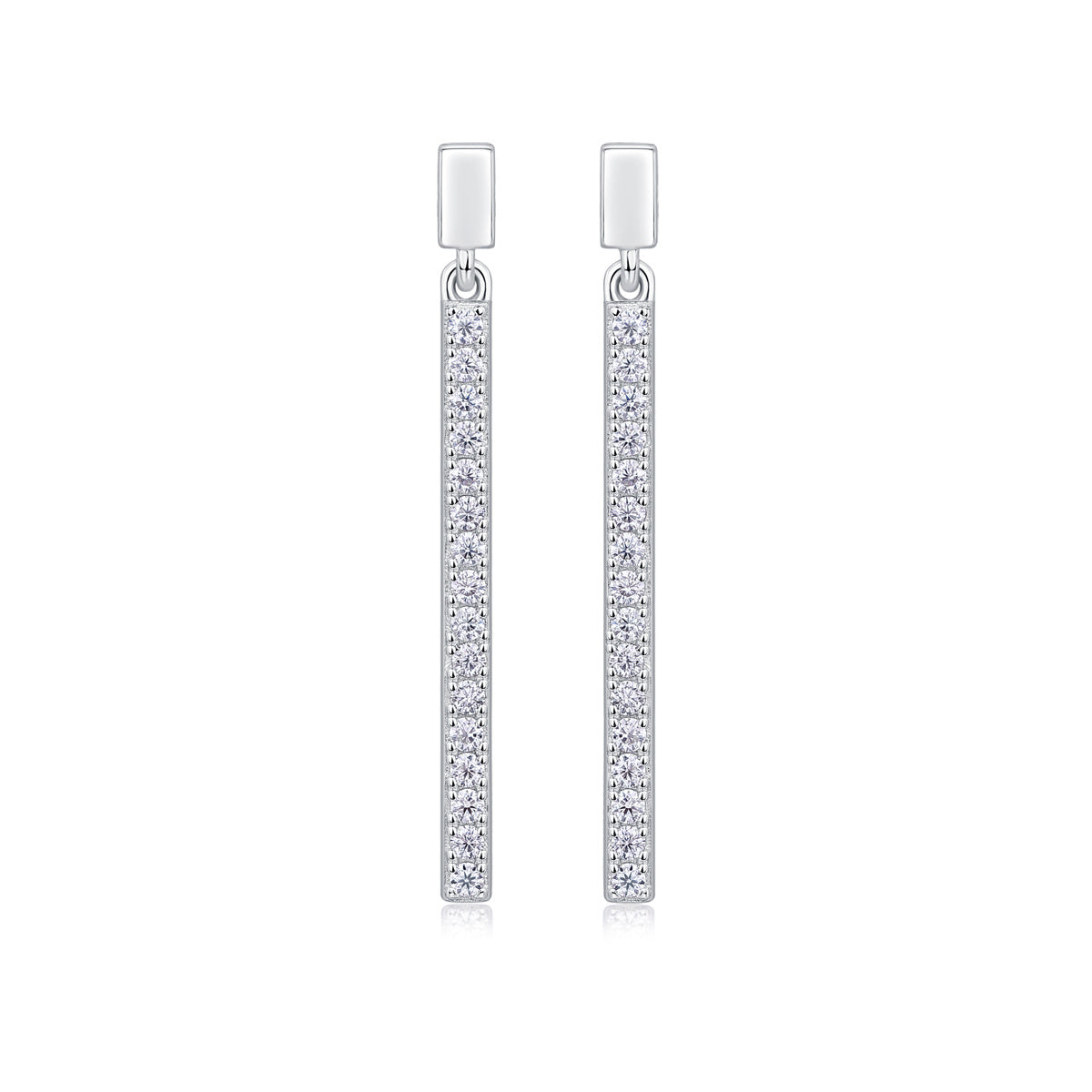 Jumping Moissanite Stud Earrings – Luxury Silver Diamond Elegance - ZENTRION 