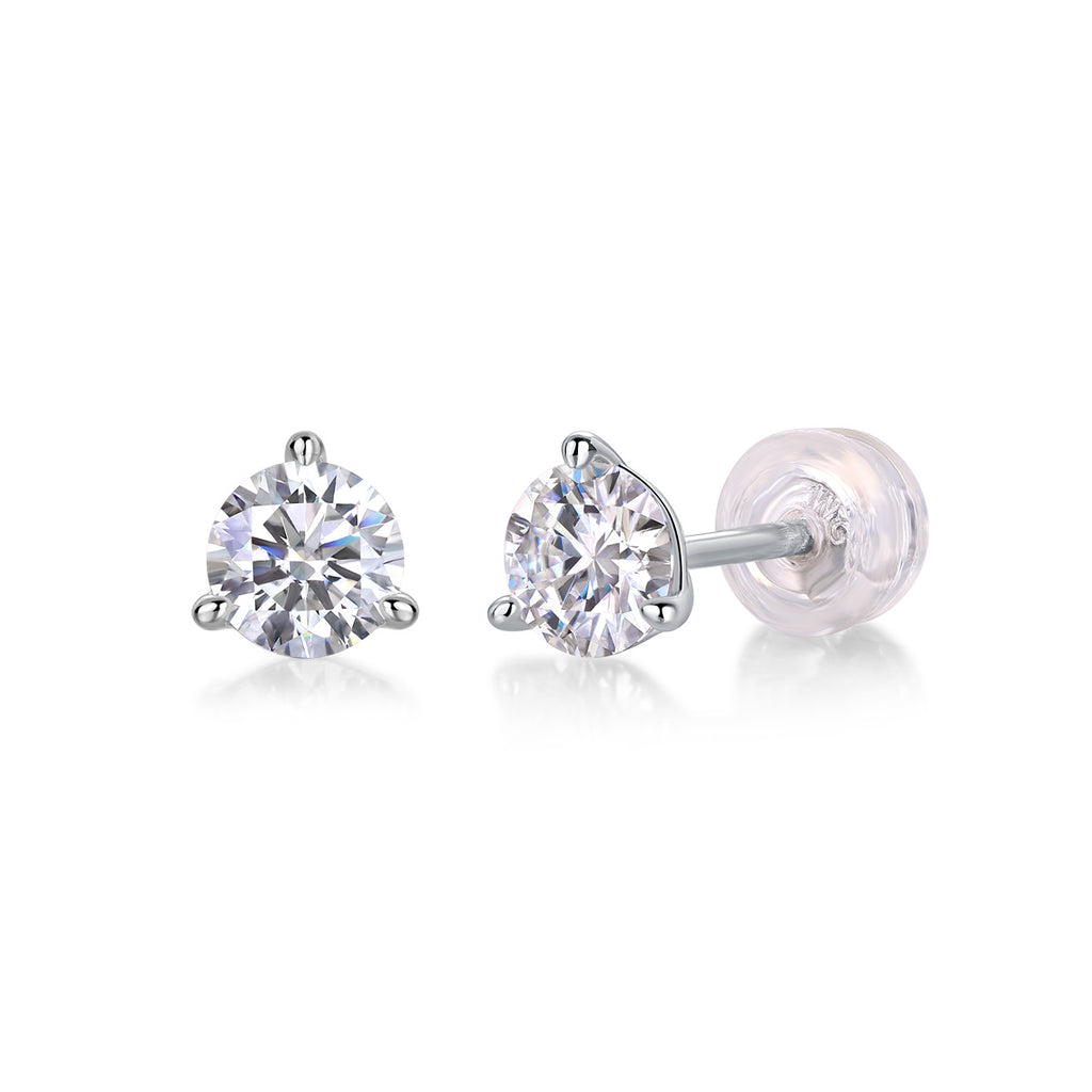 Freeze Frame Luxury Diamond Stud Earrings Set – Moissanite Silver Elegance - ZENTRION 