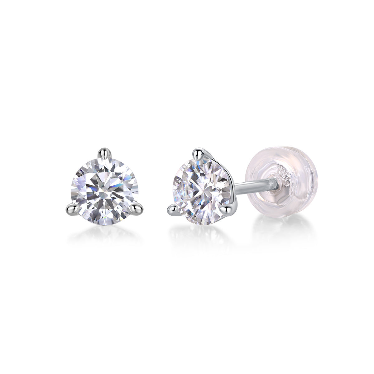 Freeze Frame Luxury Diamond Stud Earrings Set – Moissanite Silver Elegance - ZENTRION 