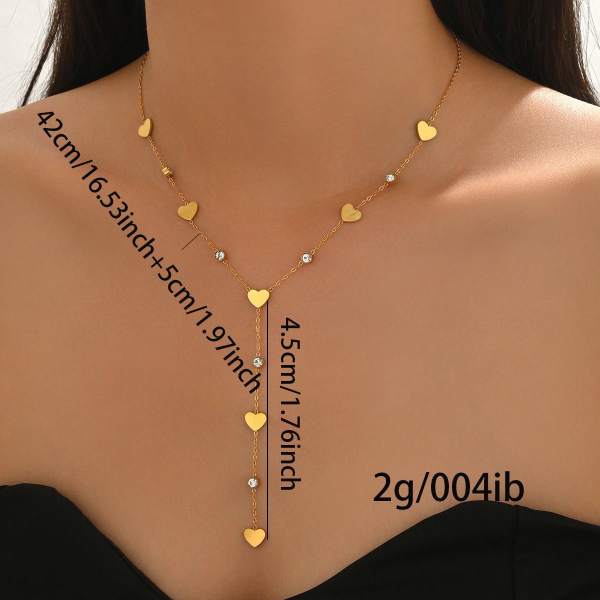 Rhinestone Pendant Necklace – 18K Gold-Plated, Hypoallergenic, Recycled Stainless Steel Glamour - ZENTRION 