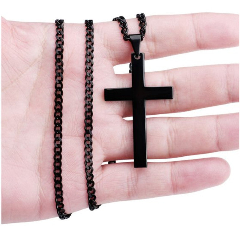Bold Faith – Men’s Classic Cross Necklace in Stainless Steel (3 Color Options) - ZENTRION
