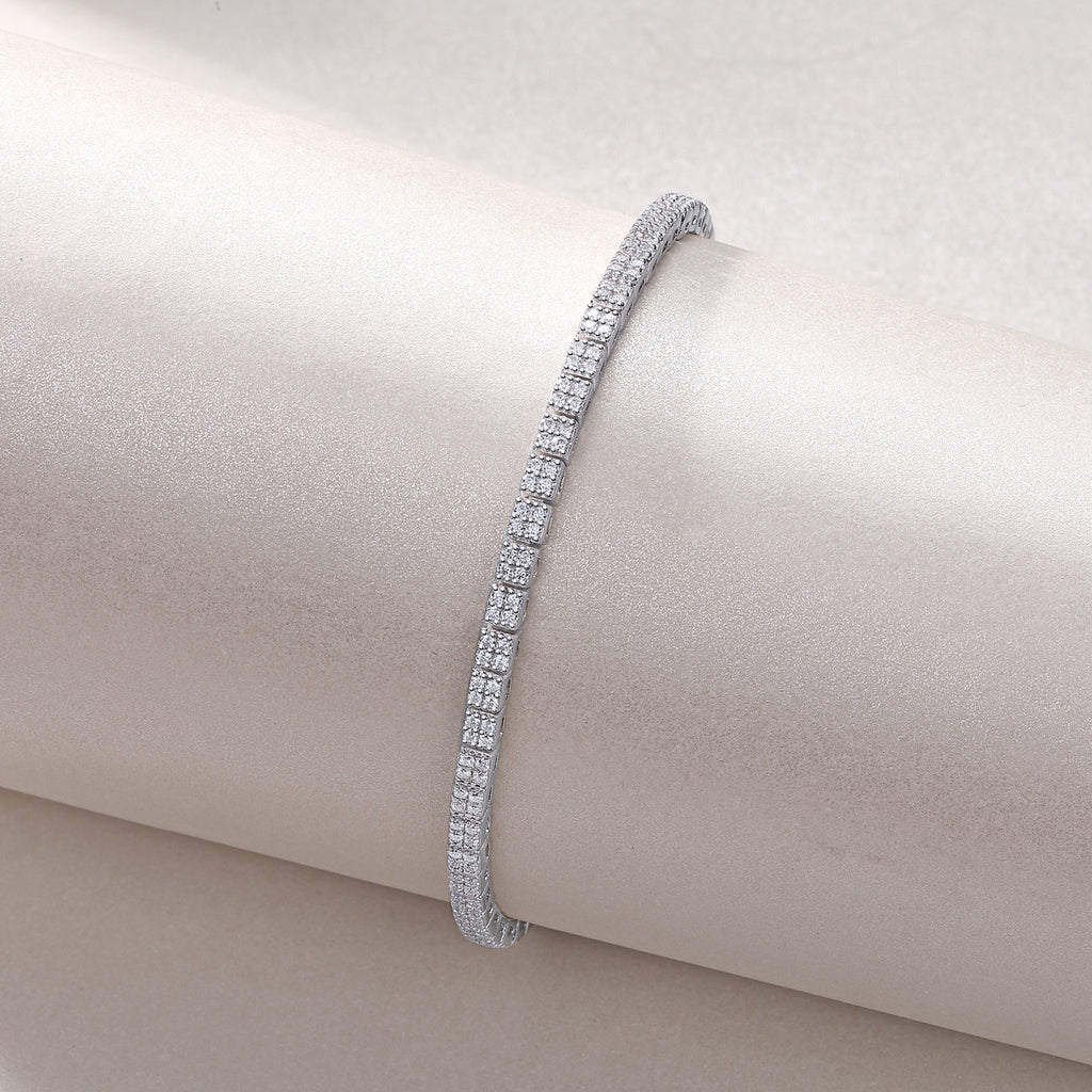 Piano Poet Moissanite Silver Bracelet — S925 Unisex Luxury with Diamond-Like Sparkle - ZENTRION 