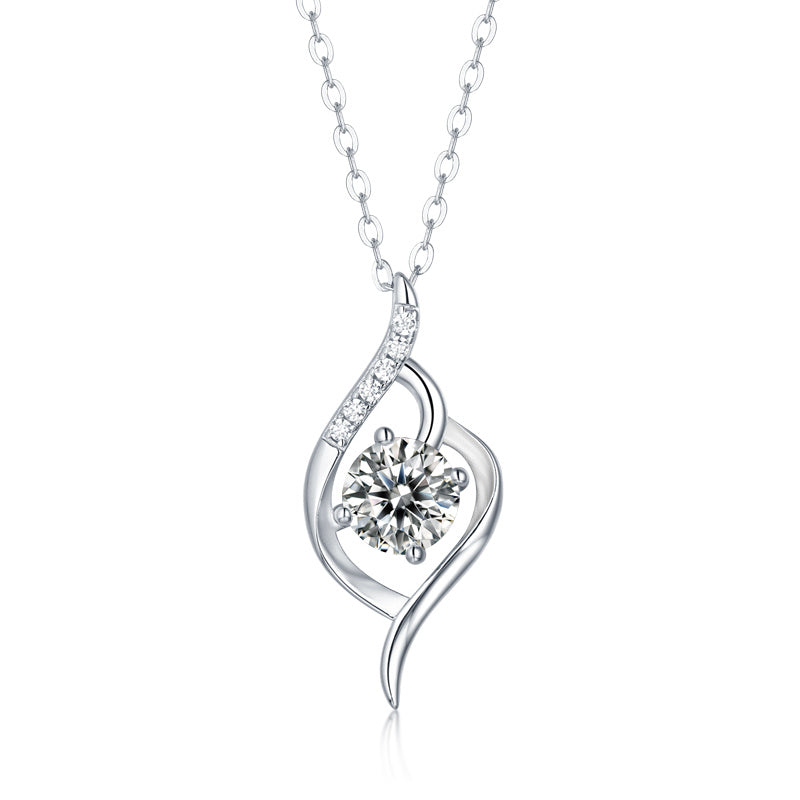 City Radiance Moissanite Silver Necklace — Elegant Shine for Modern Women - ZENTRION 