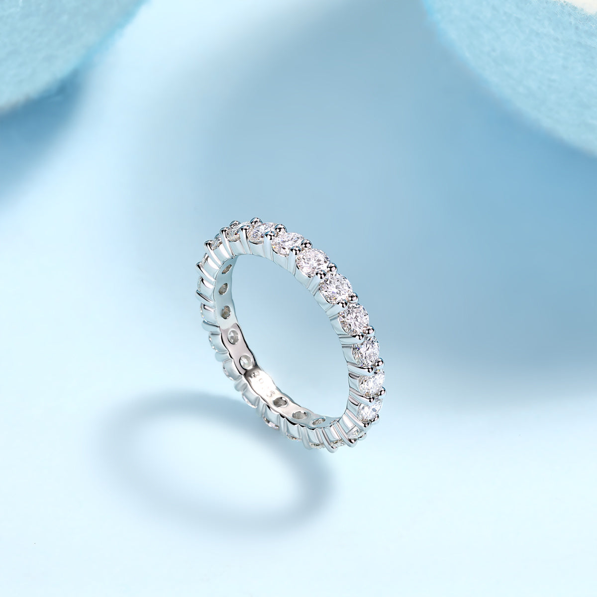 Moissanite Row Ring – Elegant Multi-Stone Luxury Sparkle - ZENTRION 