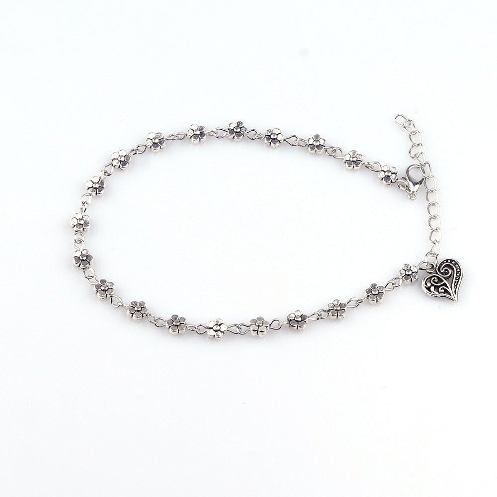 Heart Shaped Floral Anklet Chain – Stand Out with Delicate Details - ZENTRION