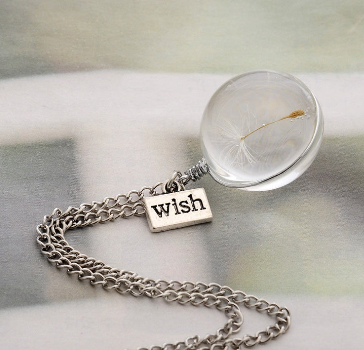 Dandelion Charm Necklace – Natural Pendant, Glass Orb, Unisex Jewelry for Everyday Meaning - ZENTRION 