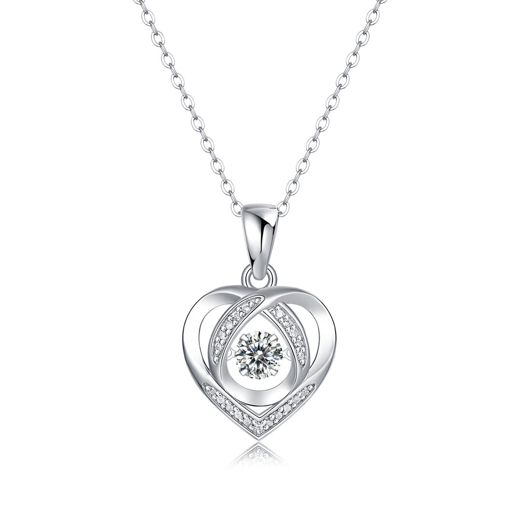 Heart of Grace Moissanite Pendant Necklace — S925 Silver Diamond-Like Luxury for Women - ZENTRION 