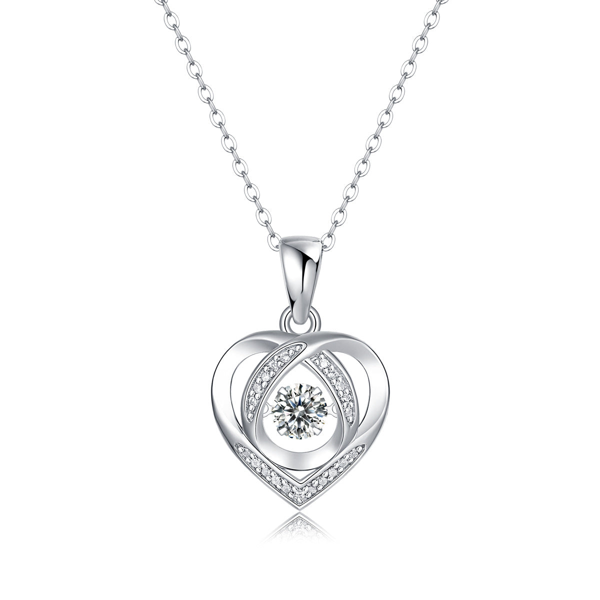 Heart of Grace Moissanite Pendant Necklace — S925 Silver Diamond-Like Luxury for Women - ZENTRION 