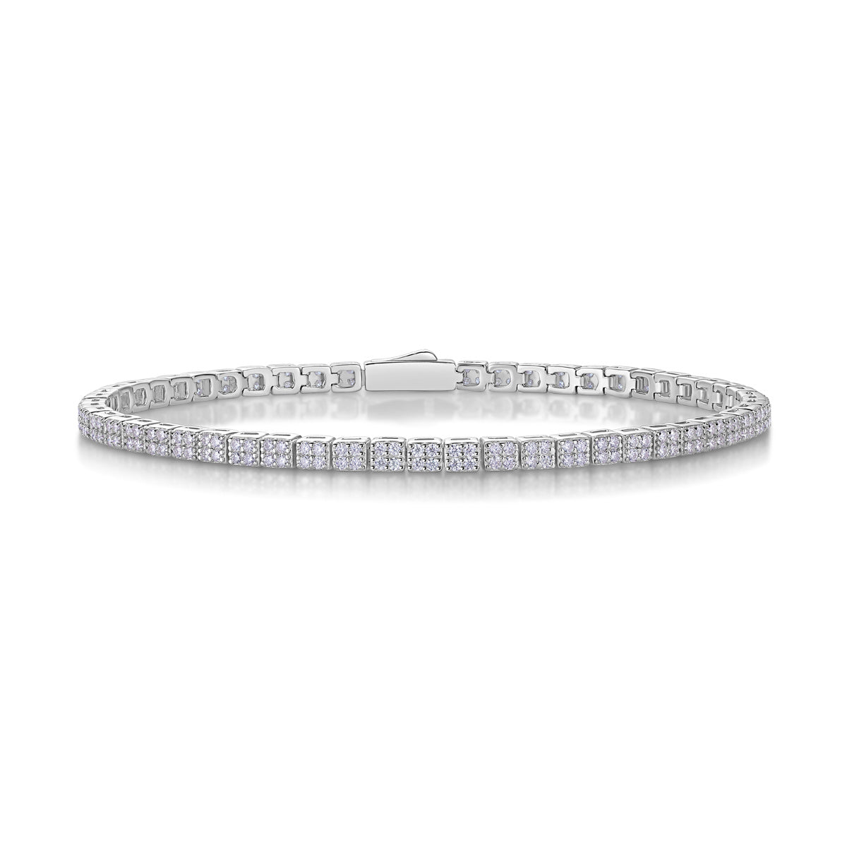 Piano Poet Moissanite Silver Bracelet — S925 Unisex Luxury with Diamond-Like Sparkle - ZENTRION 