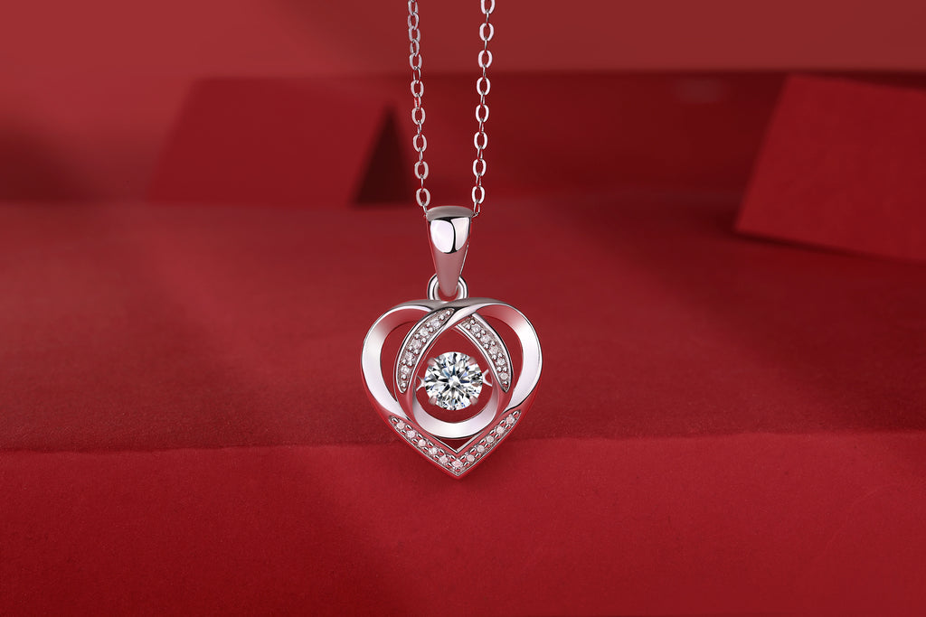 Heart of Grace Moissanite Pendant Necklace — S925 Silver Diamond-Like Luxury for Women - ZENTRION 