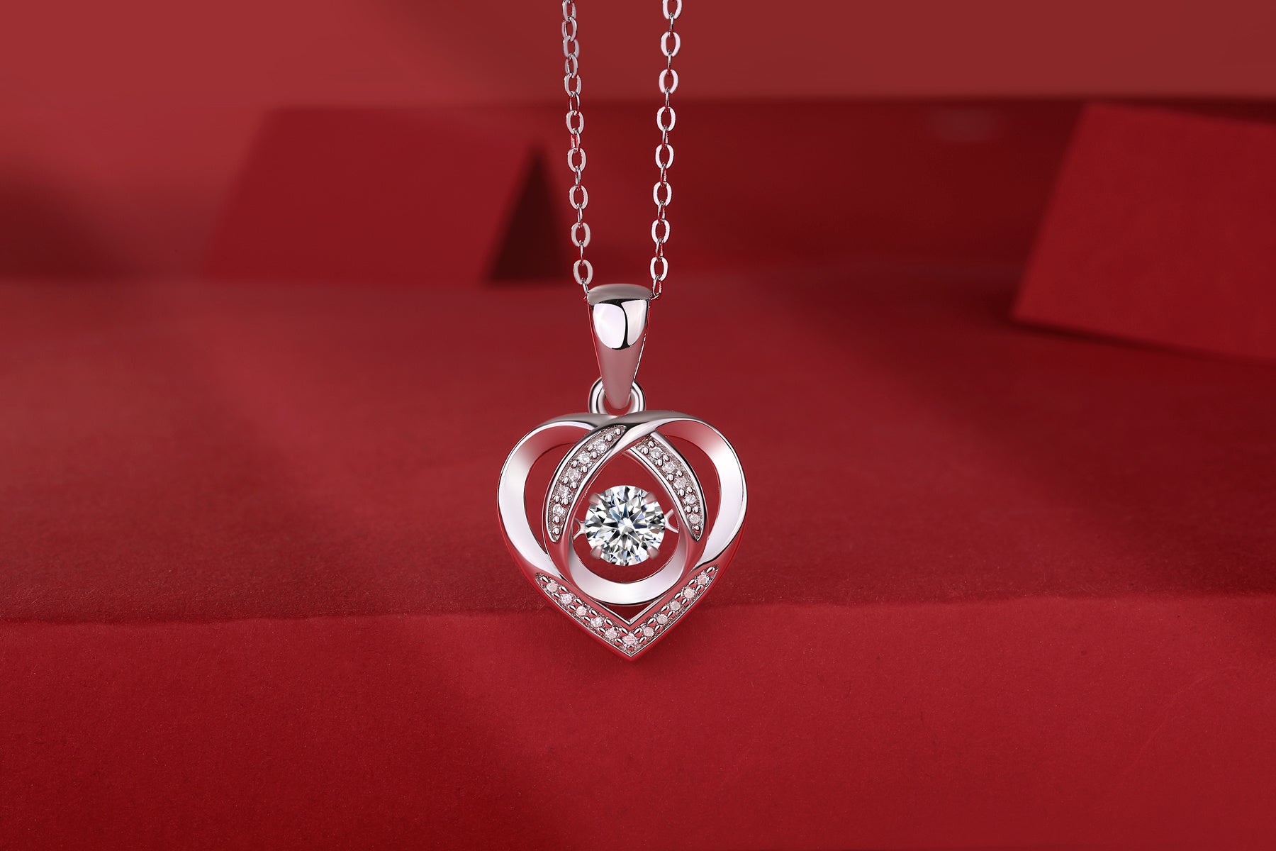 Heart of Grace Moissanite Pendant Necklace — S925 Silver Diamond-Like Luxury for Women - ZENTRION 