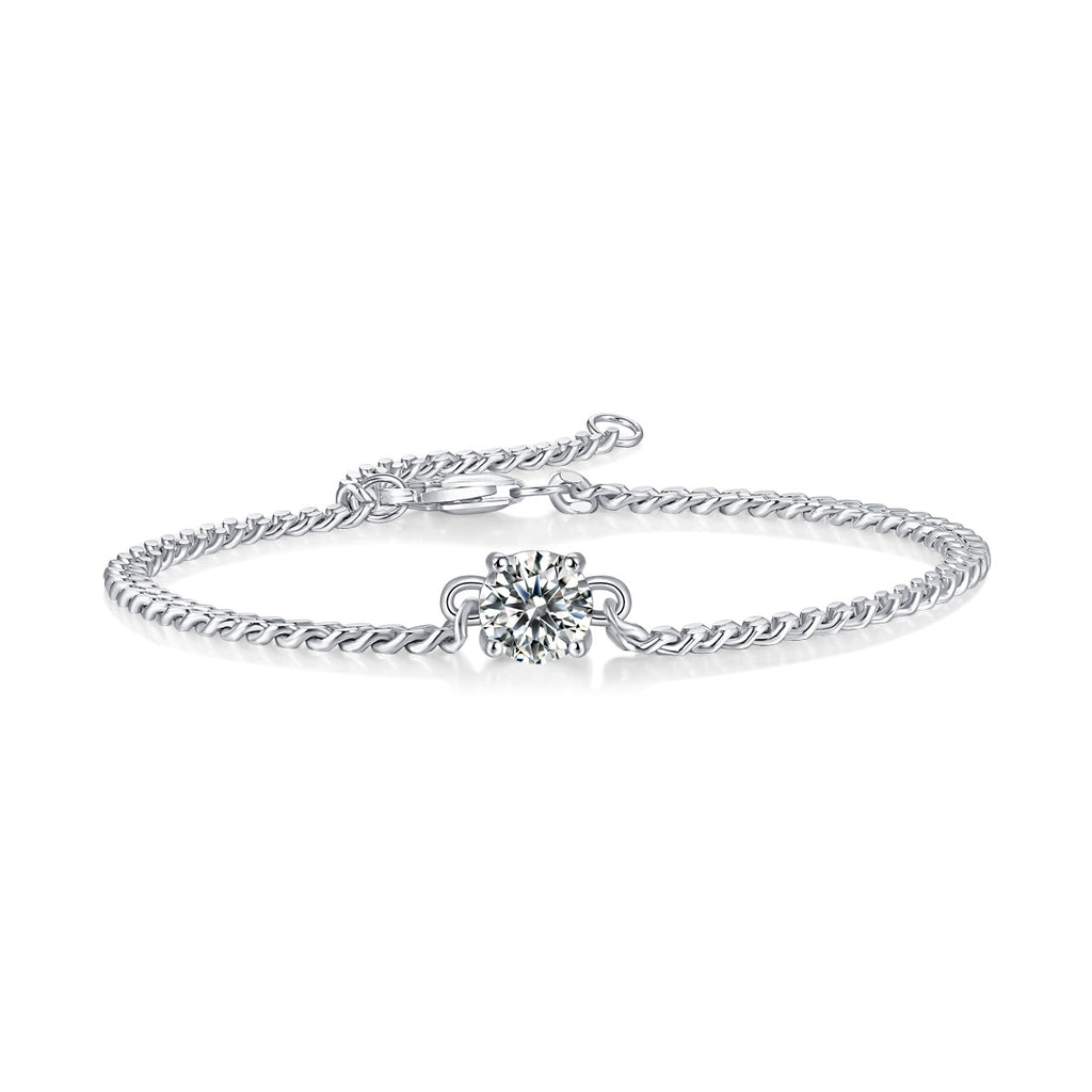 Luxury Cuban Link Moissanite Silver Bracelet — Timeless Shine & Elegance - ZENTRION 