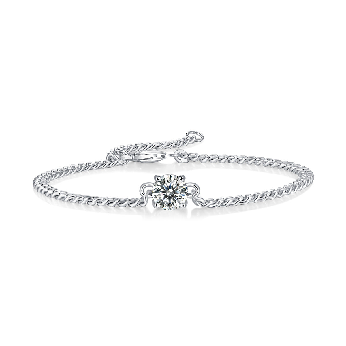 Luxury Cuban Link Moissanite Silver Bracelet — Timeless Shine & Elegance - ZENTRION 