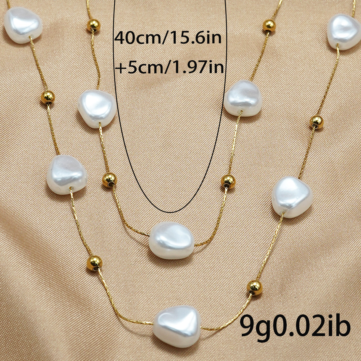 Pearl-Embellished 18K Gold Plated Necklace – Hypoallergenic Minimalist Luxury for Women | Lightweight & Skin-Safe - ZENTRION 