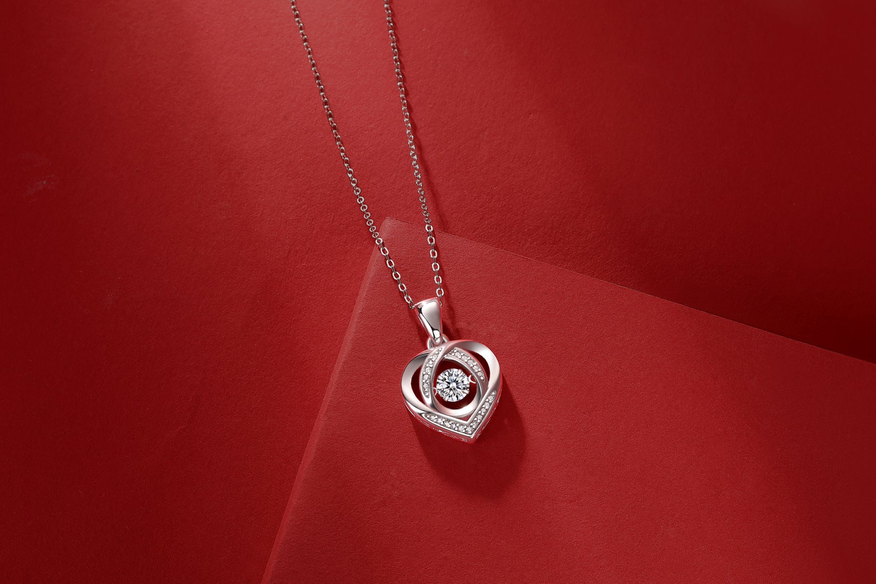 Heart of Grace Moissanite Pendant Necklace — S925 Silver Diamond-Like Luxury for Women - ZENTRION 