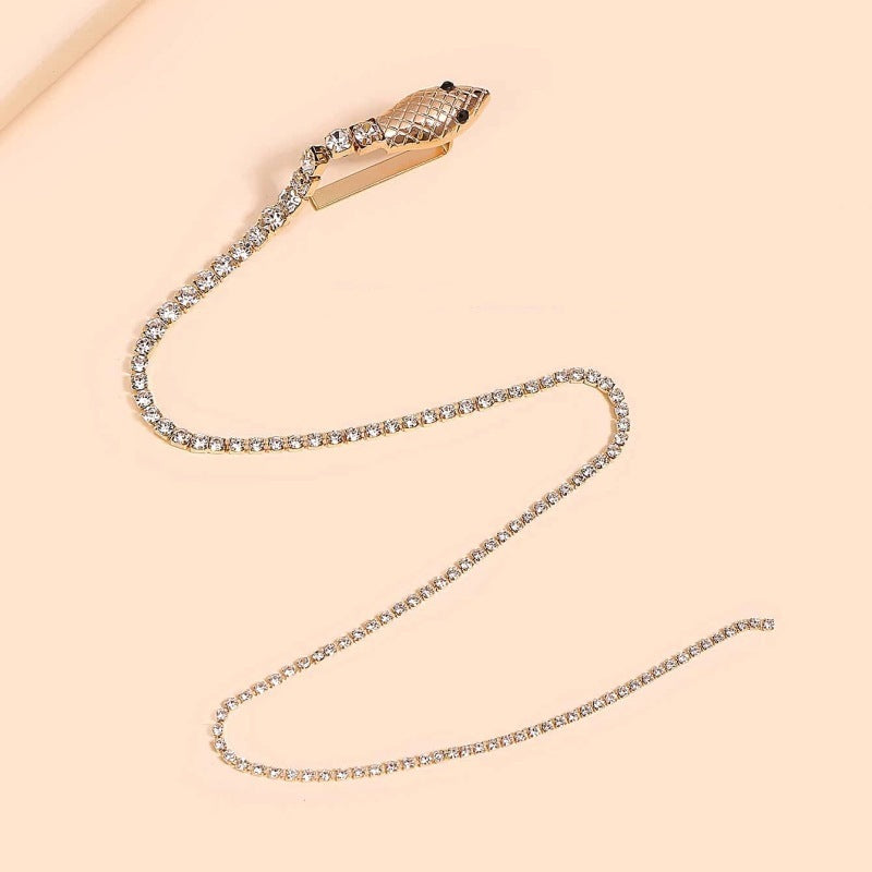 Braided Serpentine Hair Chain – Bold & Sparkling Women’s Hair Accessory - ZENTRION