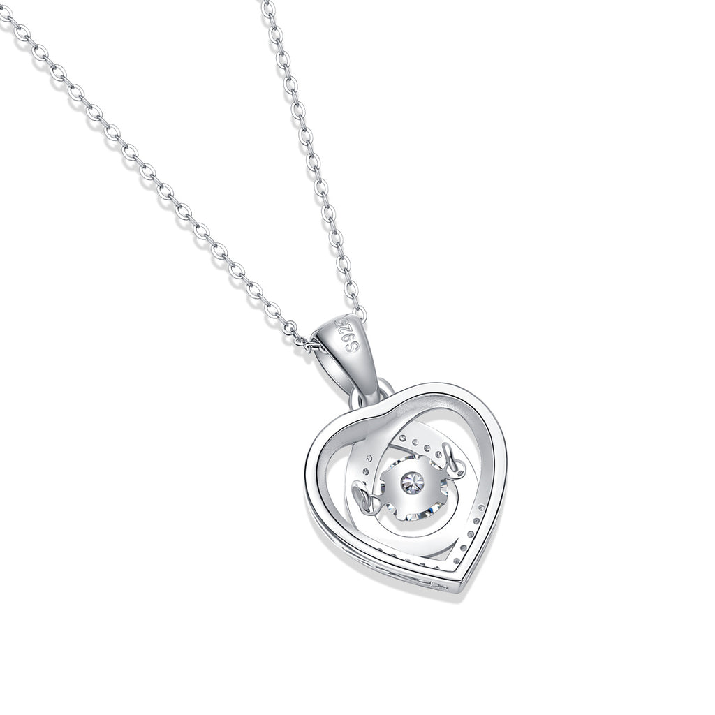 Heart of Grace Moissanite Pendant Necklace — S925 Silver Diamond-Like Luxury for Women - ZENTRION 