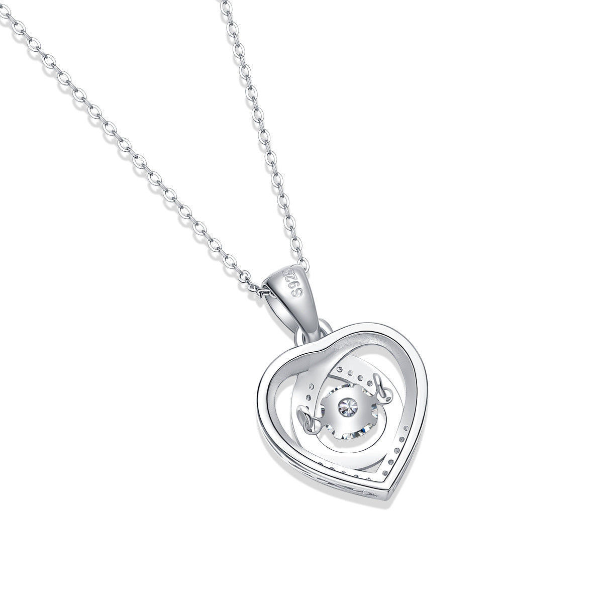 Heart of Grace Moissanite Pendant Necklace — S925 Silver Diamond-Like Luxury for Women - ZENTRION 