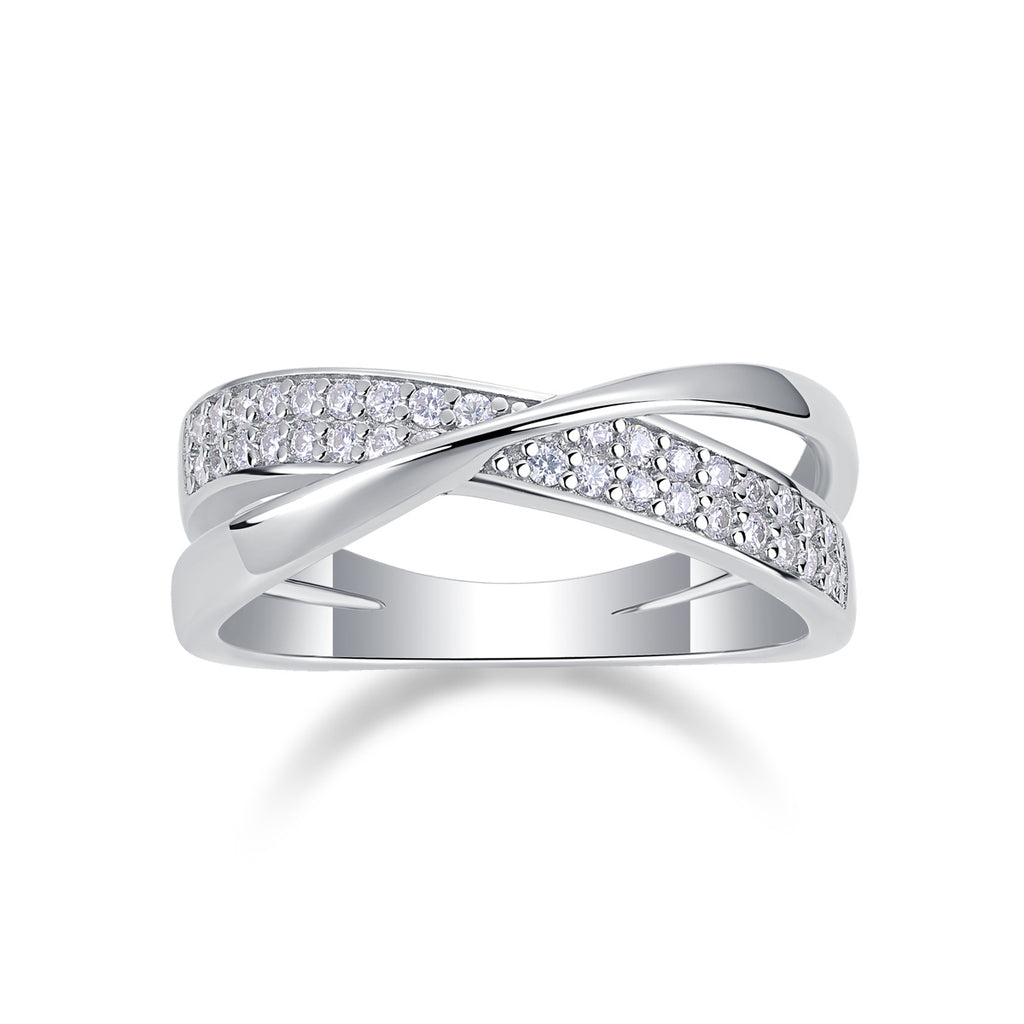 Elegant Embrace Moissanite Silver Ring — S925 Luxury Design with Radiant Sparkle - ZENTRION 