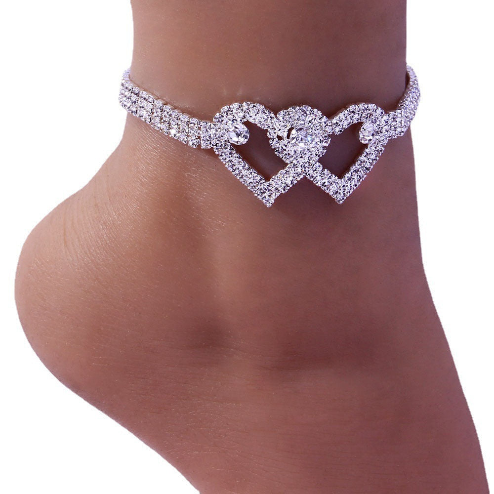 Personalized Double Heart Anklet – Elegant Women’s Jewelry, Gold & Silver Options - ZENTRION